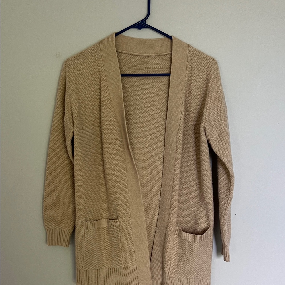 Amazon Women's Tan Open Front Cardigan